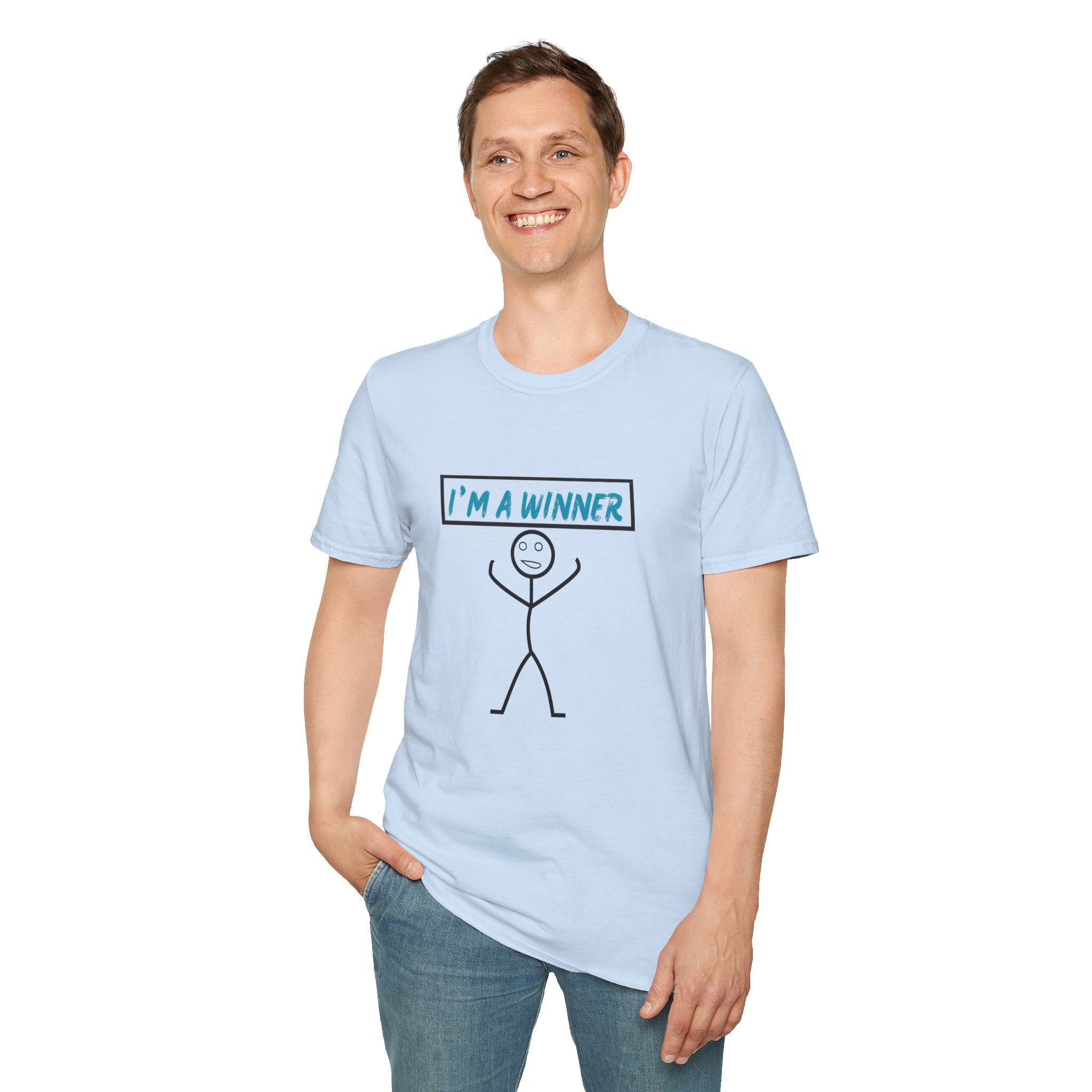 I’m a Winner Stick Figure T-Shirt — Funny Motivational Tee