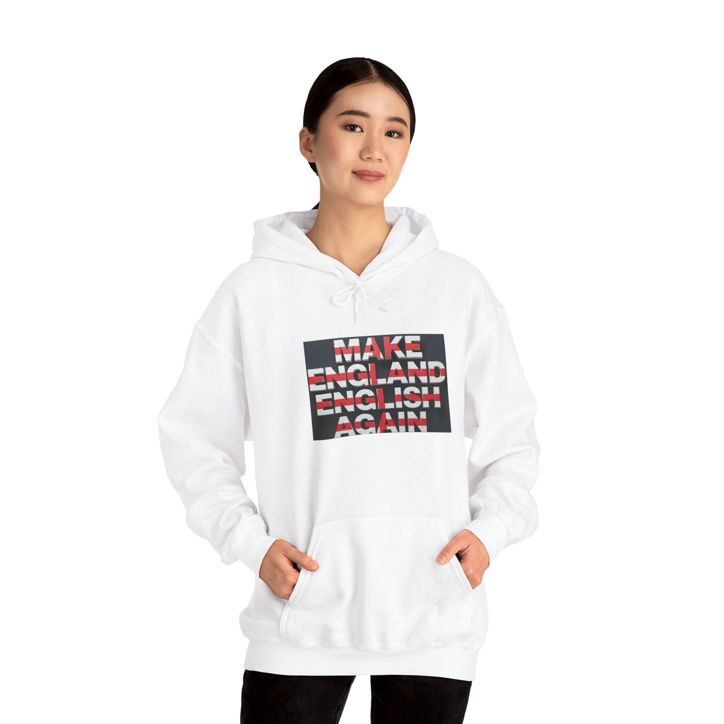 Make England English Again Hoodie - Cozy Unisex Pullover for Casual Wear, Gift for Patriot, British Humor Sweatshirt,