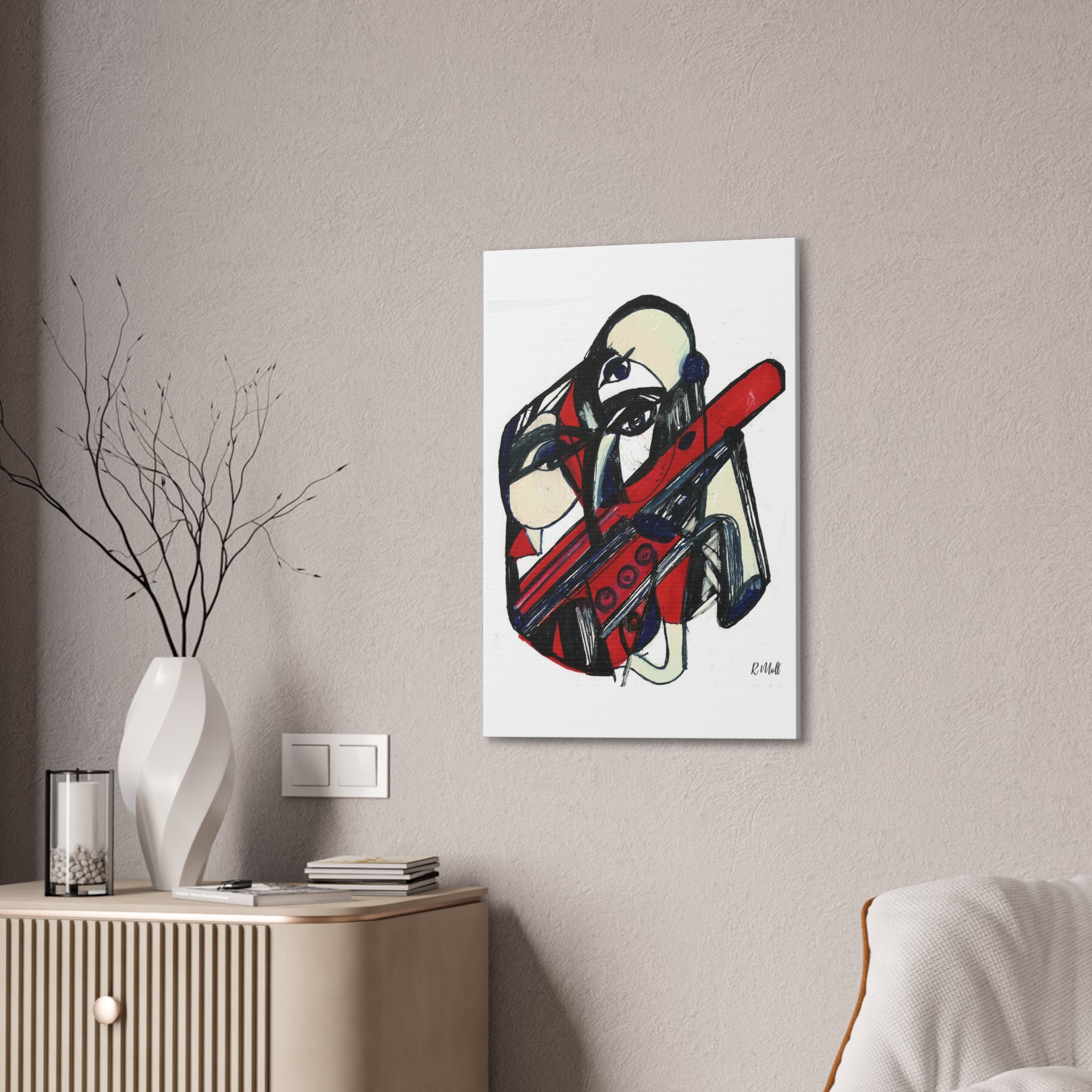 Chainsaw Horror Movie Art Canvas | Halloween Gothic Scary Wall Decor, Canvas Art