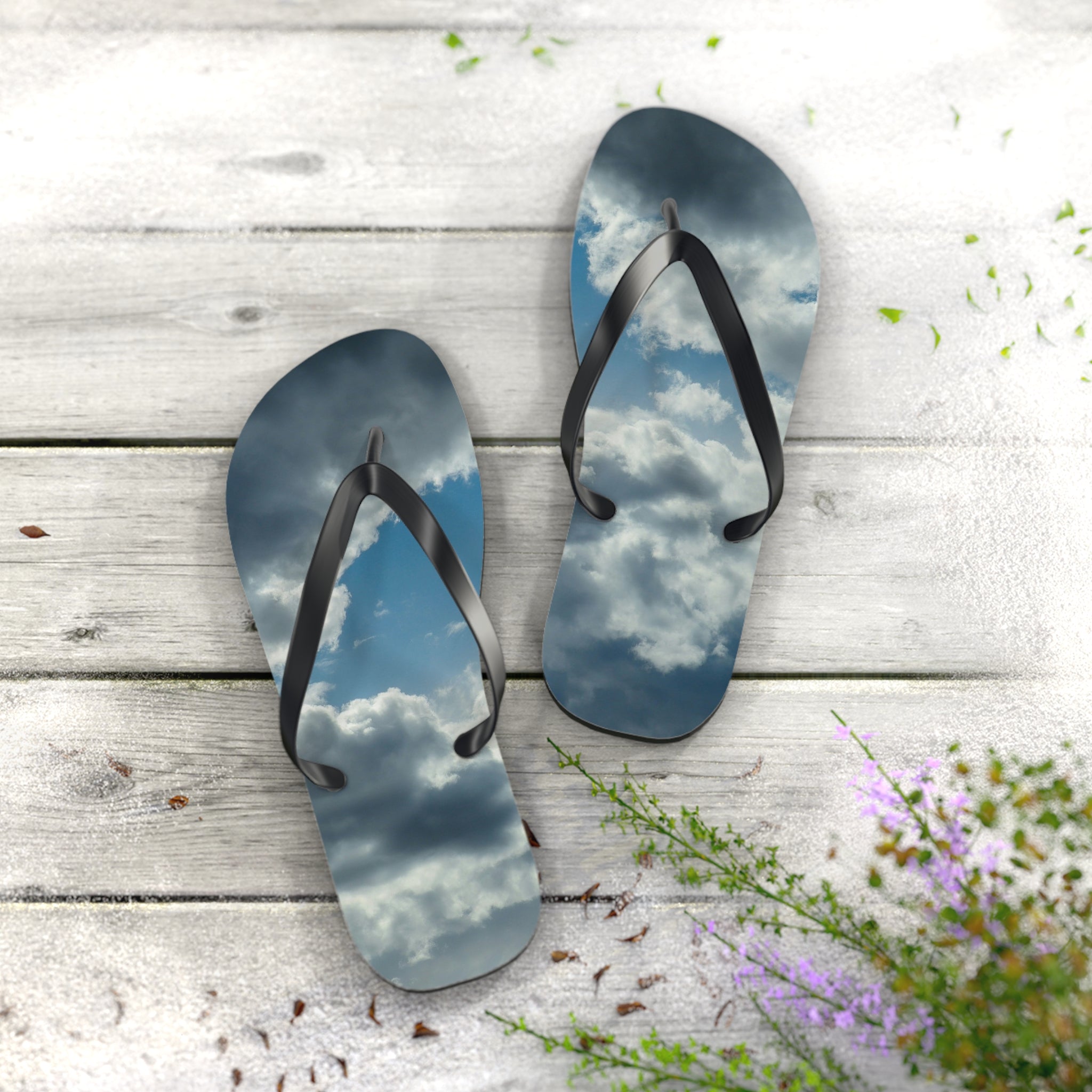Cloud Sky Flip Flops – Stormy Sky Beach Sandals