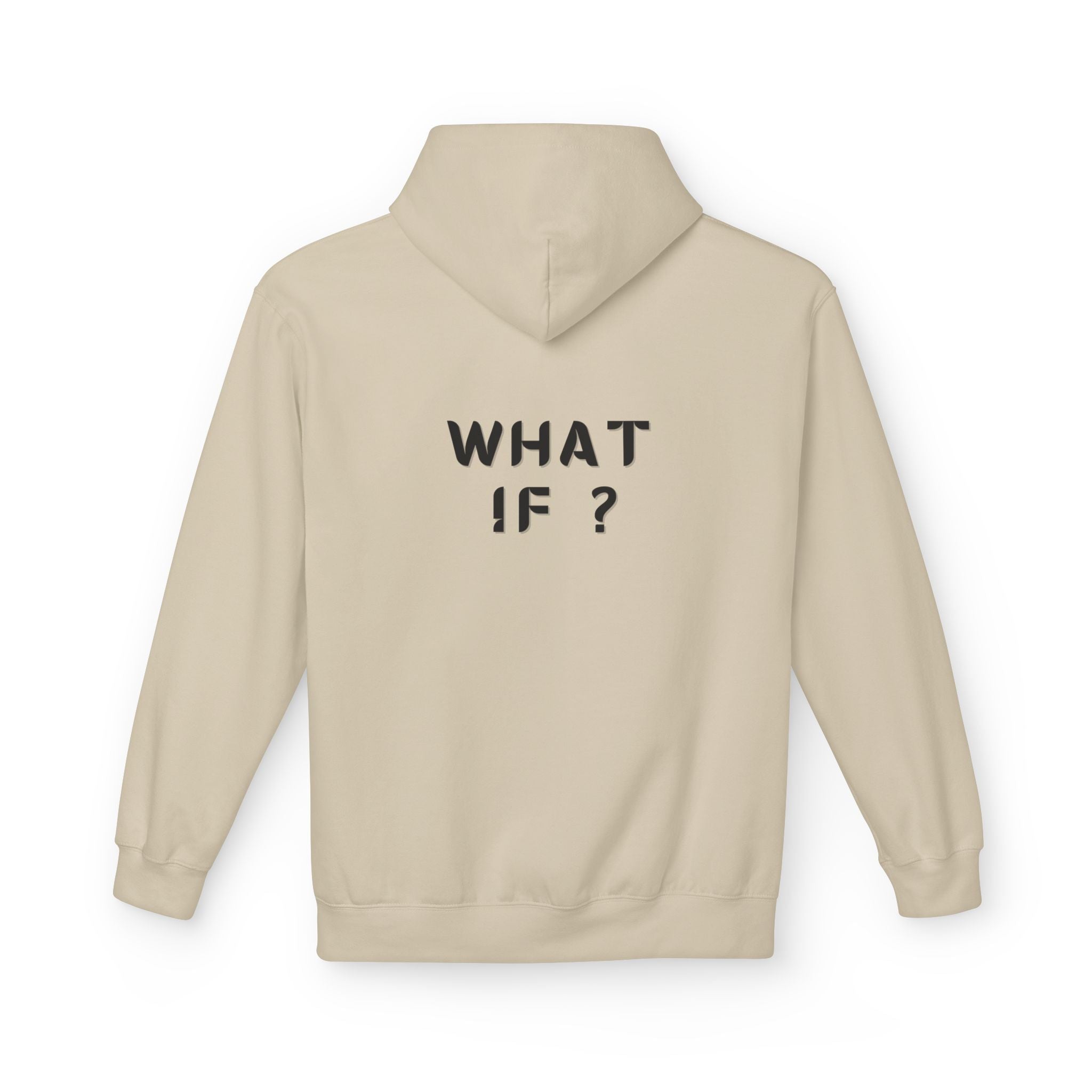WHAT IF? Minimalist Text Hoodie — Pullover Fleece Hoodie