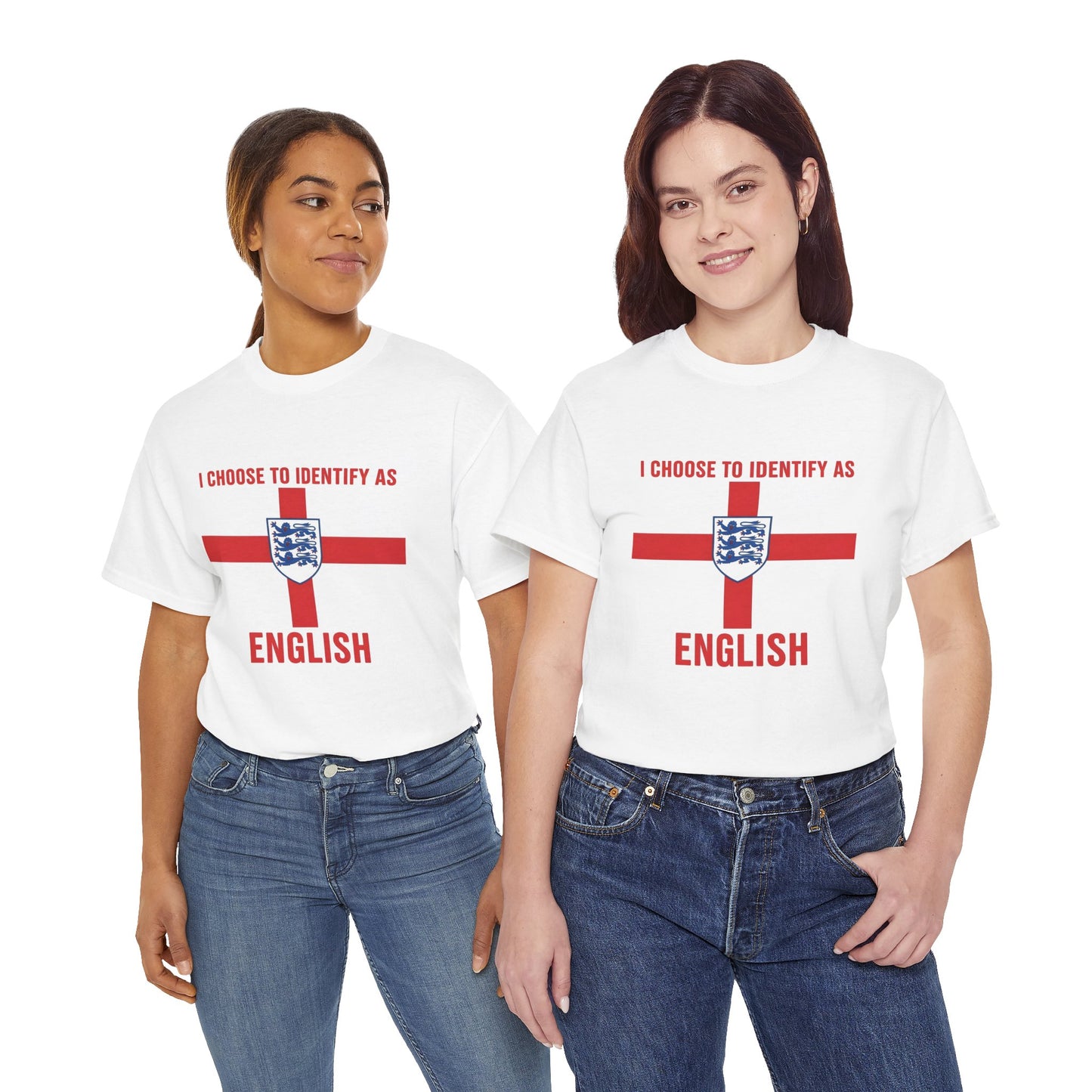 I chose to identify as English T-shirt,English Identity Graphic Tee, Casual Unisex T-Shirt, Perfect for National Holidays, Gift for Patriots, Statement Shirt