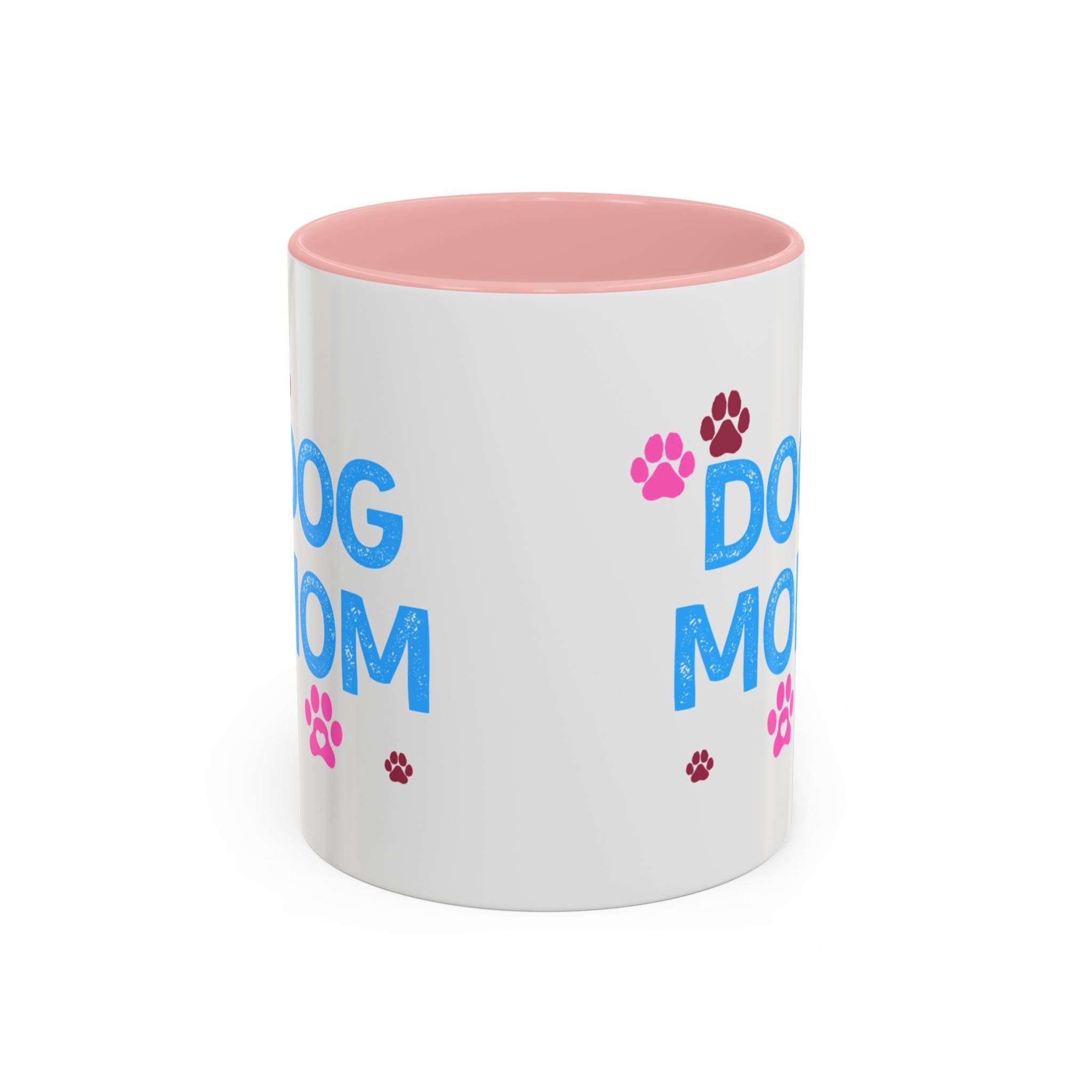 Dog Mom Accent Coffee Mug — Cute Paw Print 11/15oz Gift for Pet Lovers