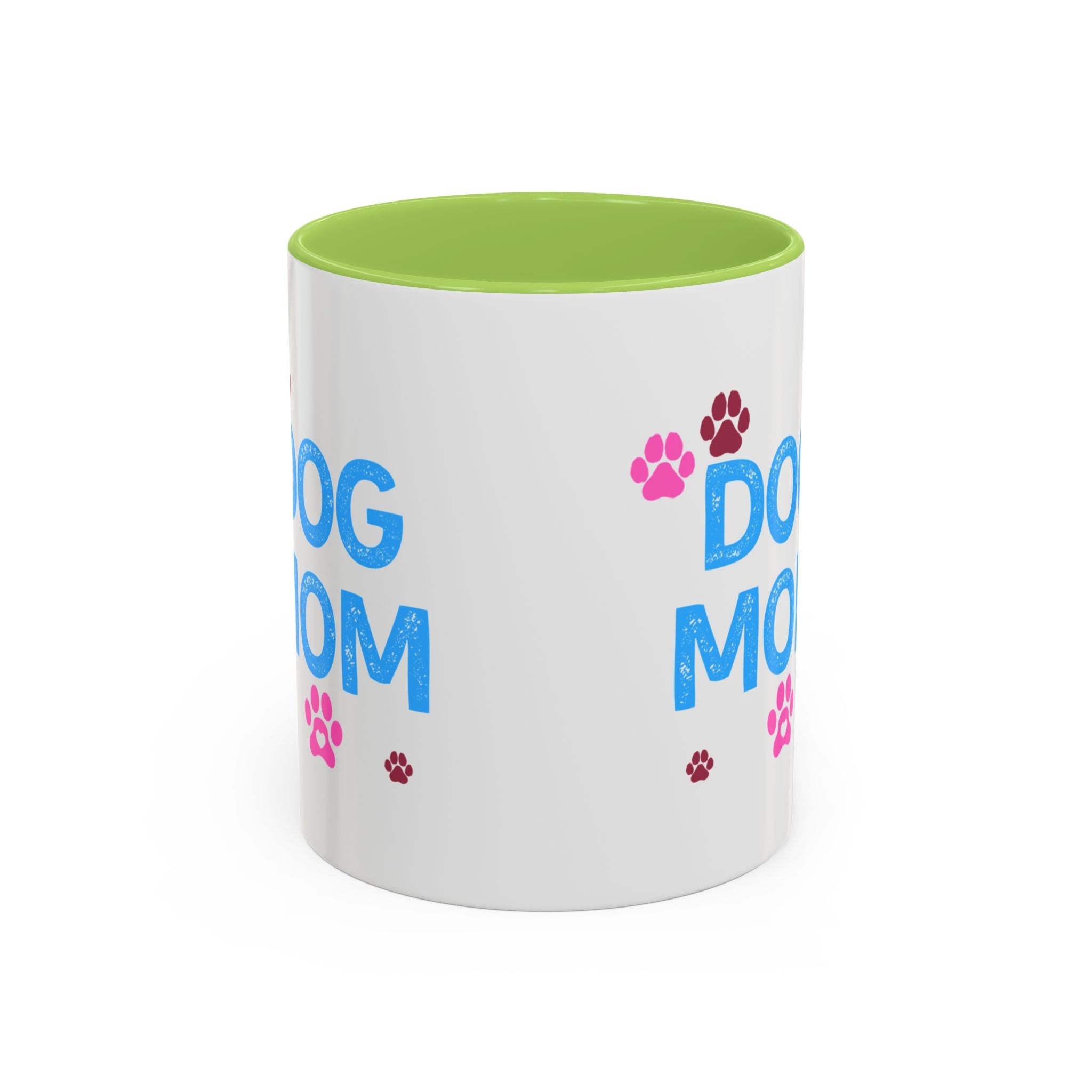 Dog Mom Accent Coffee Mug — Cute Paw Print 11/15oz Gift for Pet Lovers