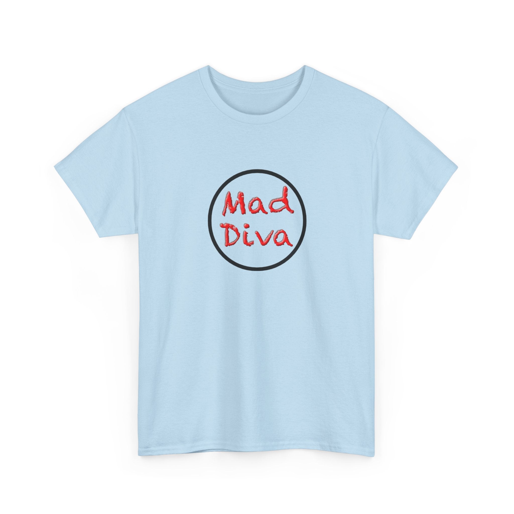 Mad Diva Tee  | Script Logo, Minimal Circle Design