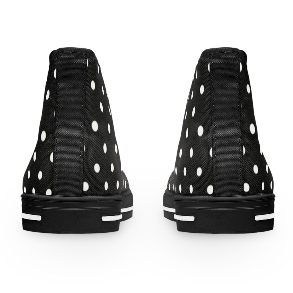 Black Polka Dot High Top Sneakers | Women's High Tops