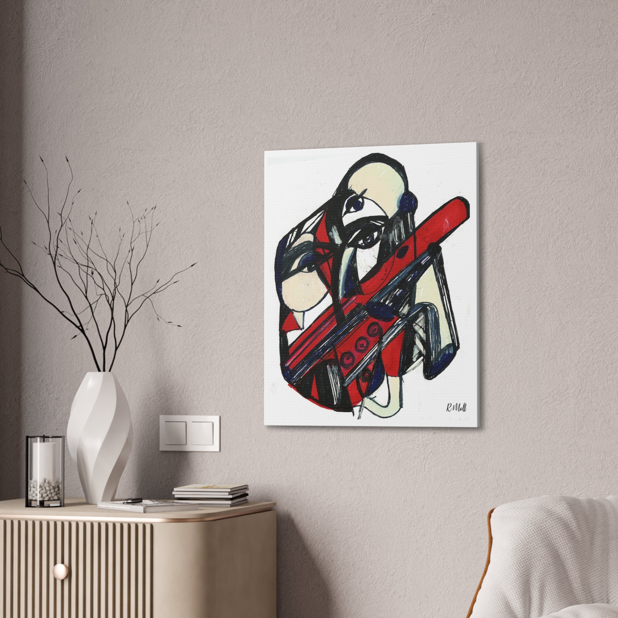 Chainsaw Horror Movie Art Canvas | Halloween Gothic Scary Wall Decor, Canvas Art