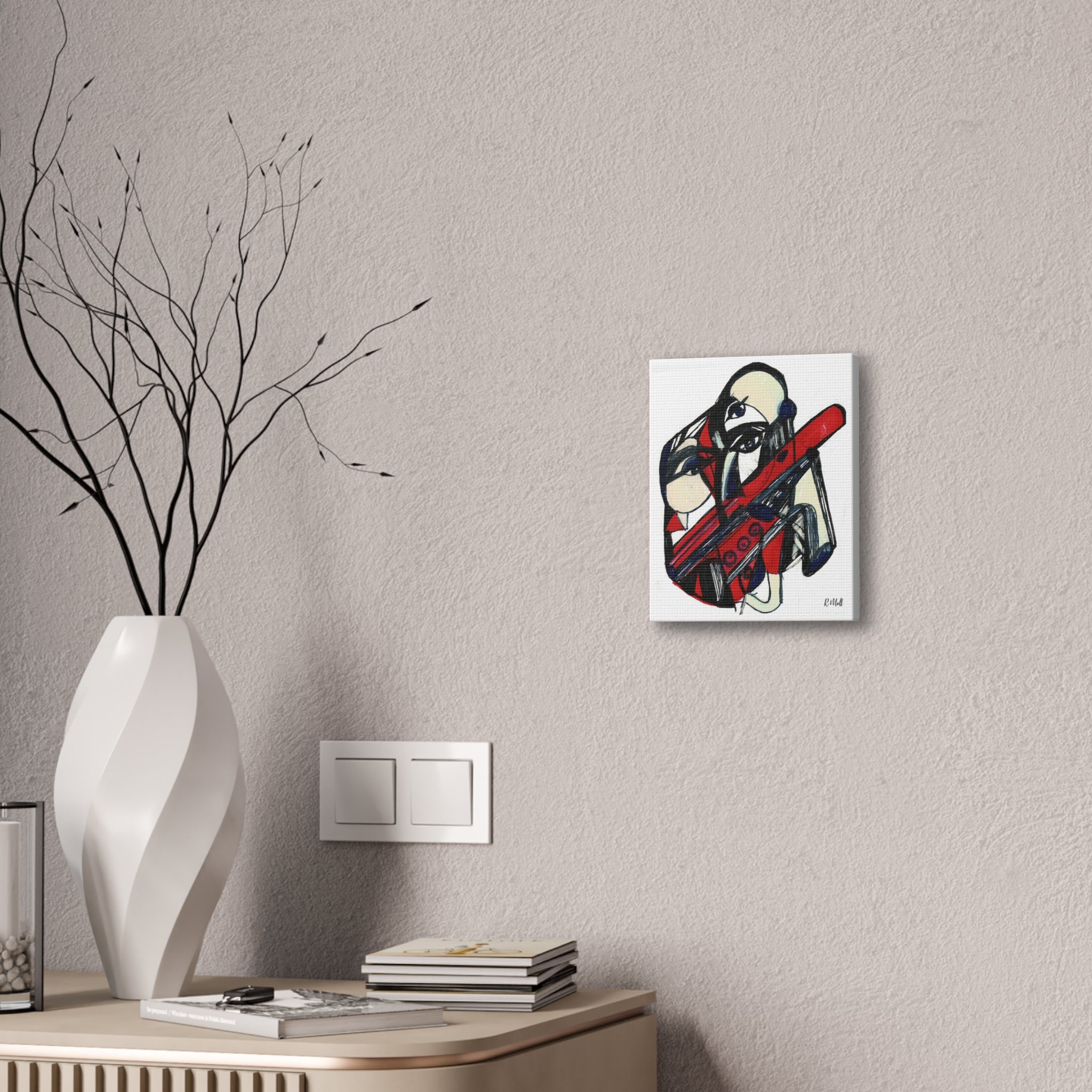 Chainsaw Horror Movie Art Canvas | Halloween Gothic Scary Wall Decor, Canvas Art