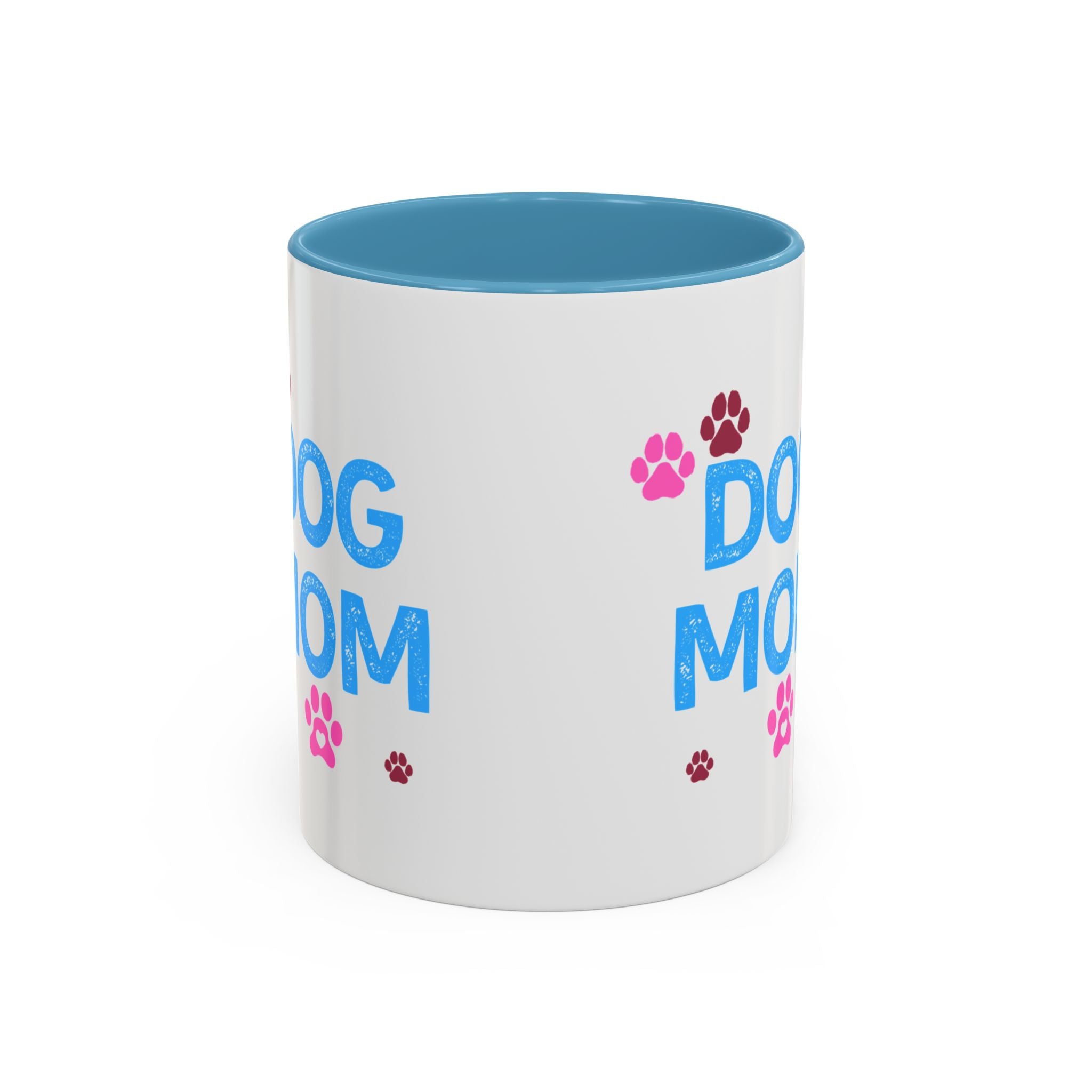 Dog Mom Accent Coffee Mug — Cute Paw Print 11/15oz Gift for Pet Lovers