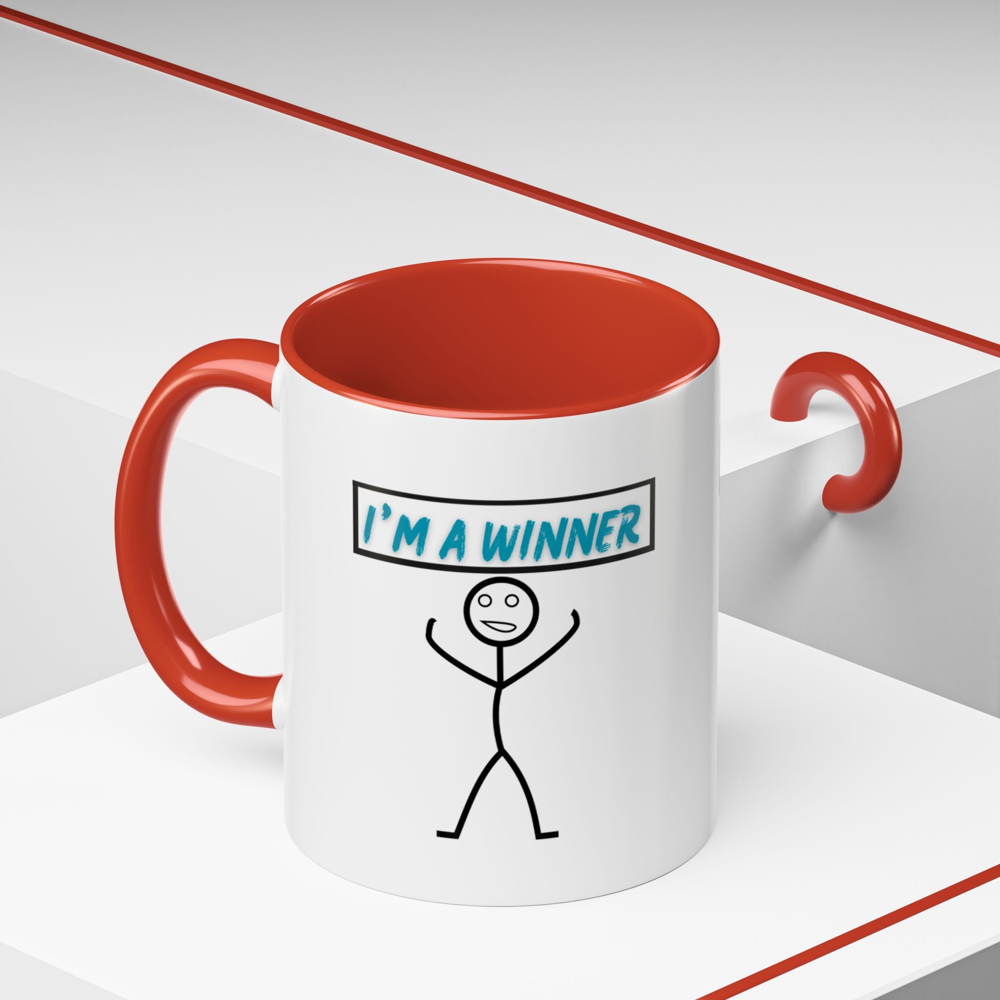 I'm a Winner Accent Coffee Mug — Funny Motivational 11/15oz