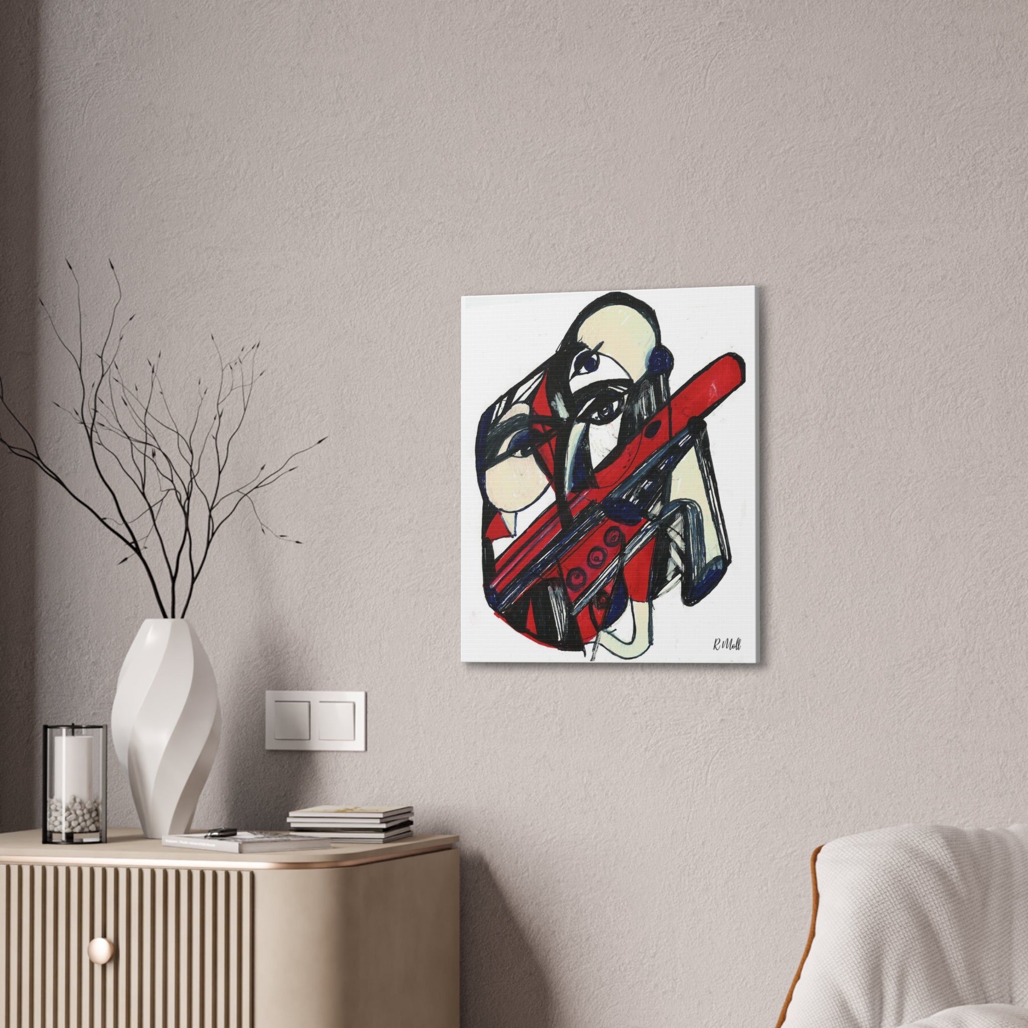 Chainsaw Horror Movie Art Canvas | Halloween Gothic Scary Wall Decor, Canvas Art