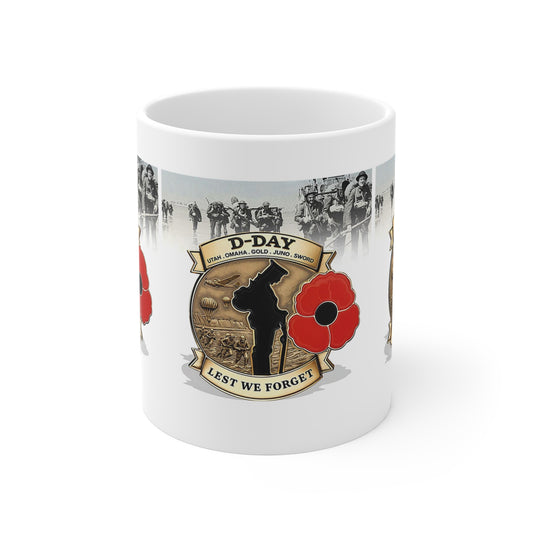 D-Day Commemorative Mug | Memorial Coffee Cup for Veterans | Remembrance Gift | Military History Collectible | Lest We Forget