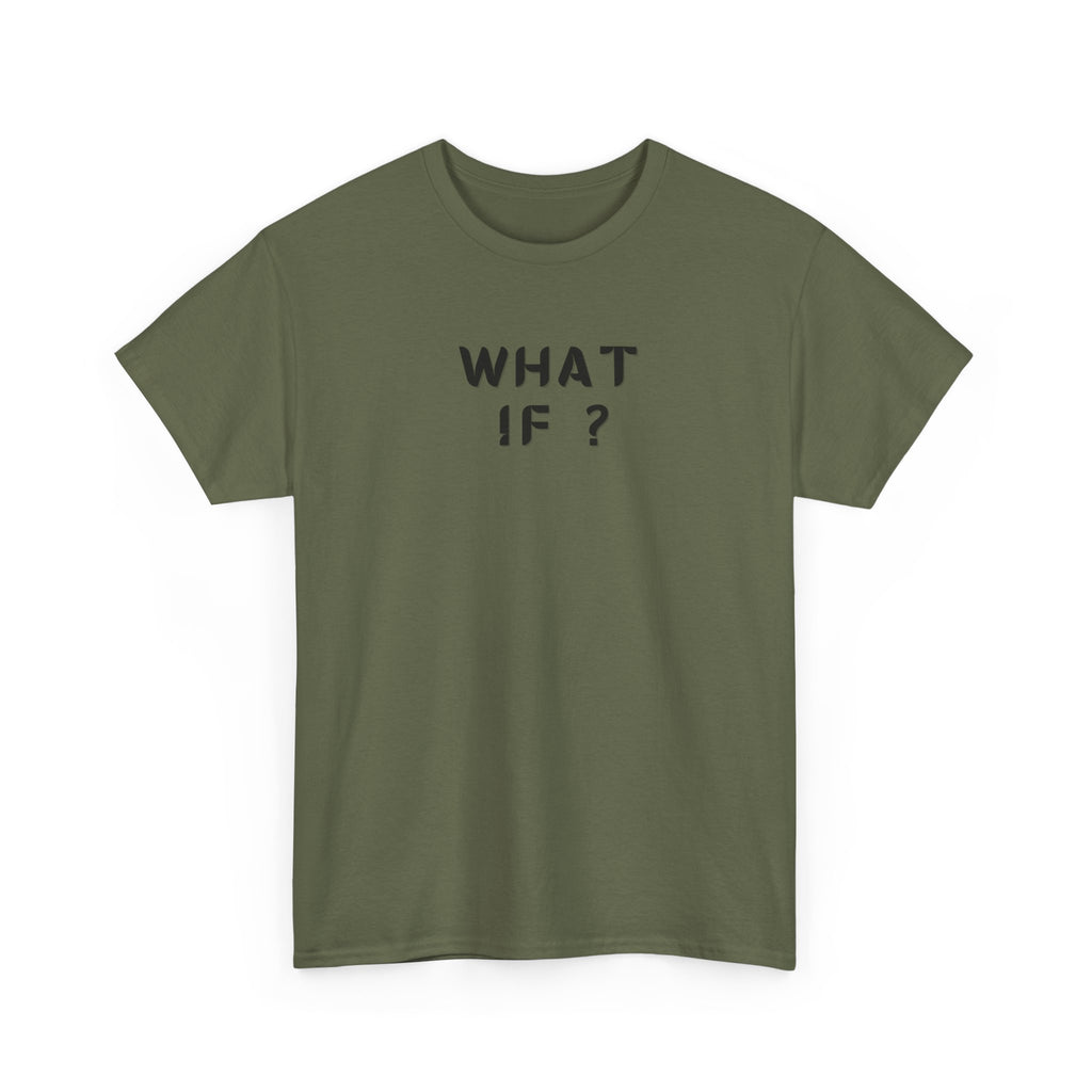 WHAT IF? Minimalist Text T-Shirt — Question Graphic Tee