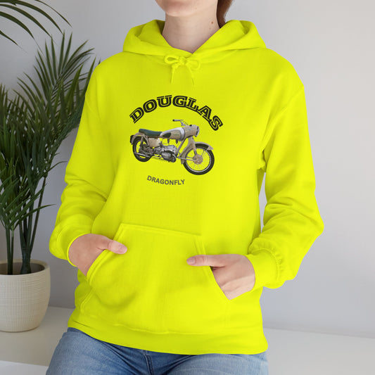 Douglas Dragonfly Motorcycle Hoodie - Unisex Heavy Blend Sweatshirt, Casual Wear, Gift for Riders, Outdoor Activities, Cozy Apparel