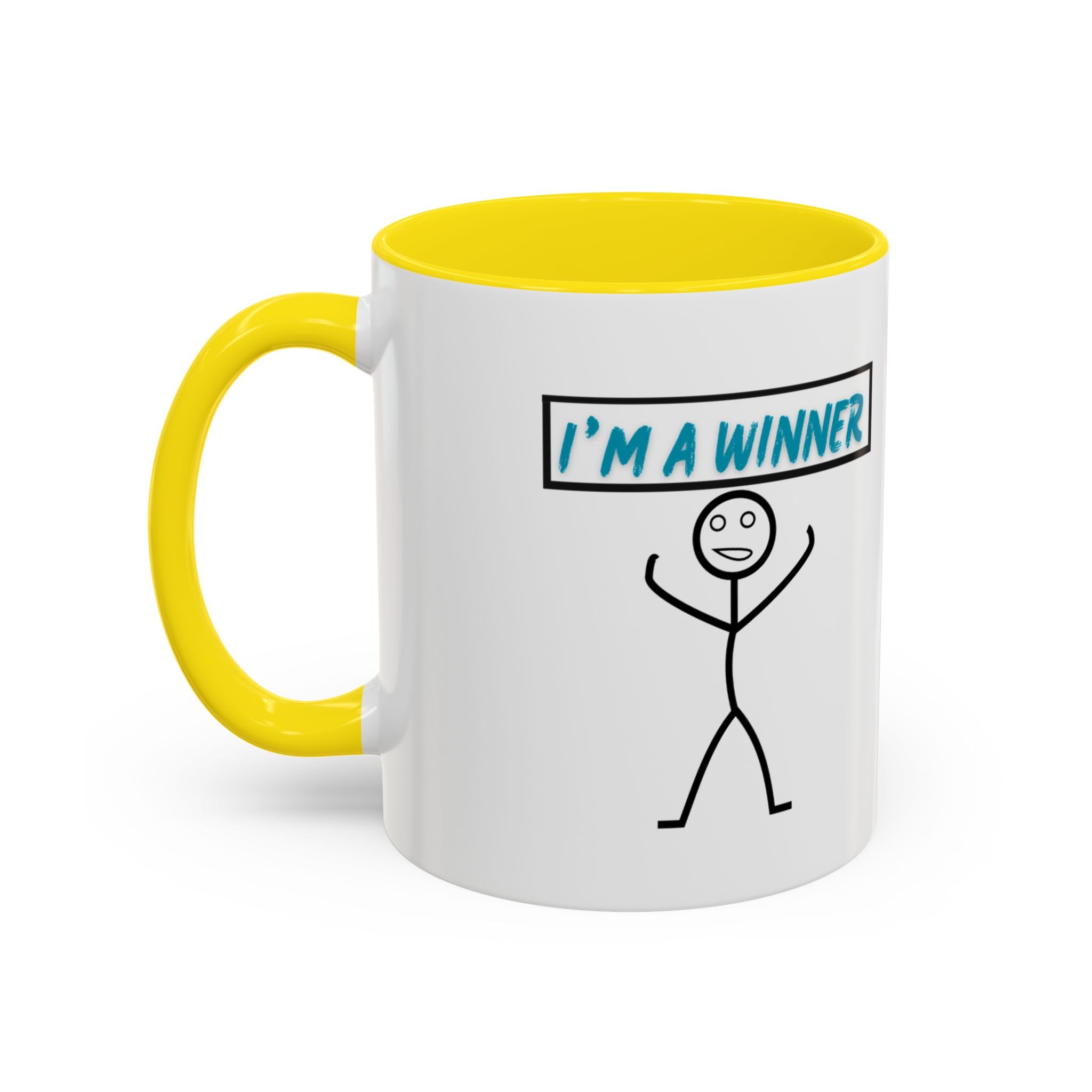I'm a Winner Accent Coffee Mug — Funny Motivational 11/15oz