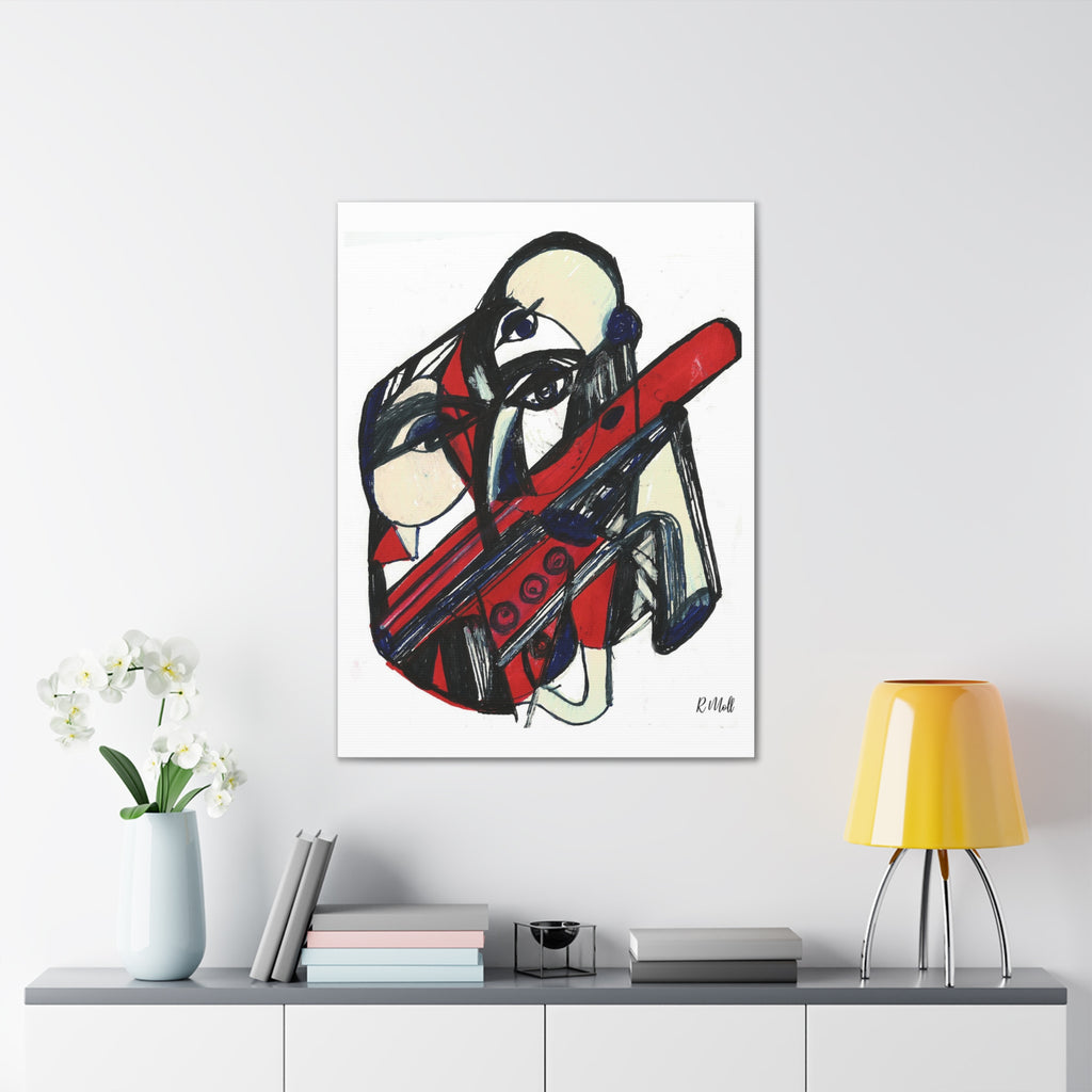 Chainsaw Horror Movie Art Canvas | Halloween Gothic Scary Wall Decor, Canvas Art