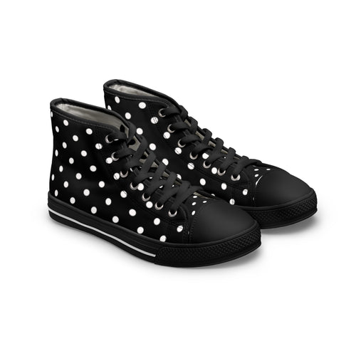 Black Polka Dot High Top Sneakers | Women's High Tops