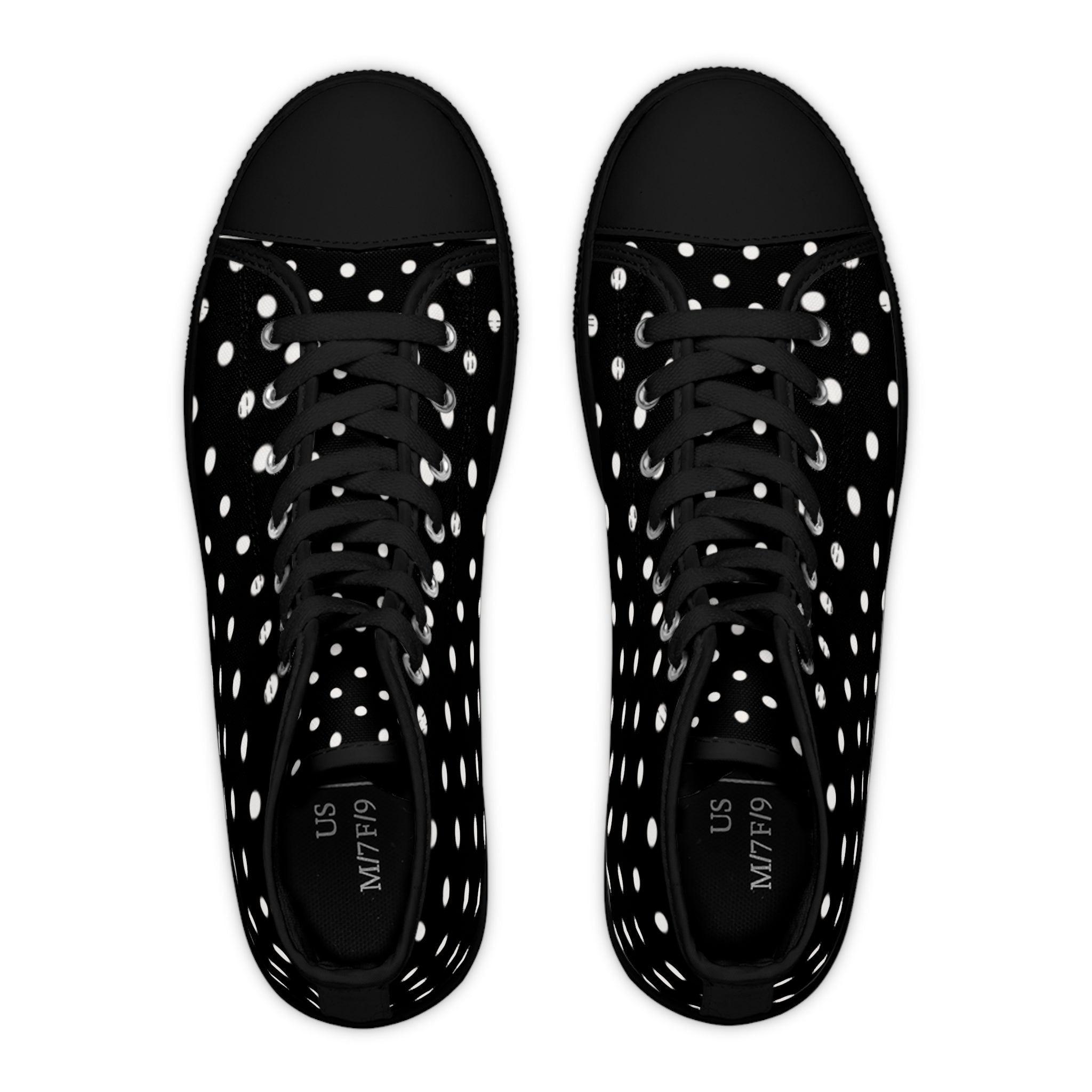 Black Polka Dot High Top Sneakers | Women's High Tops