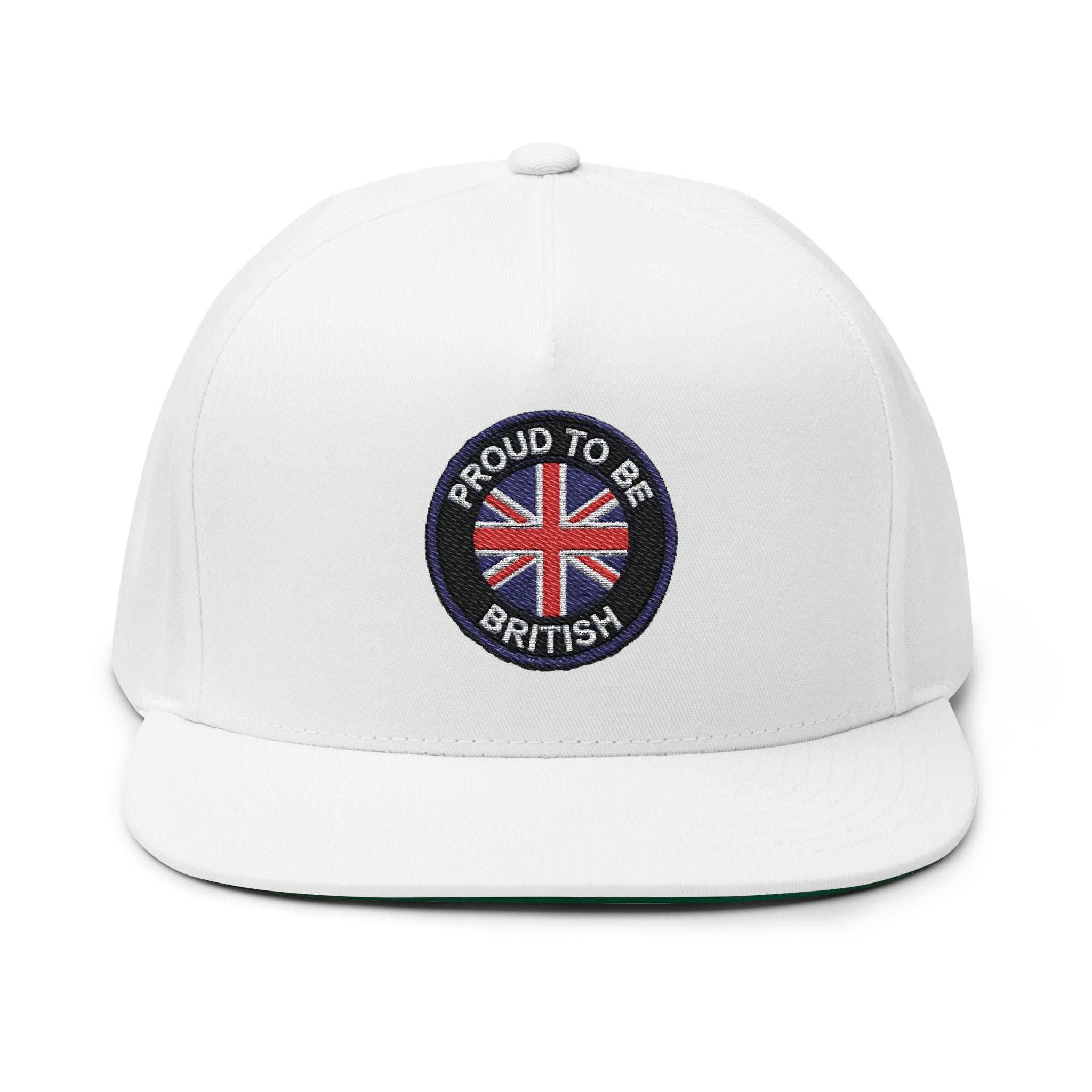 Proud to Be British embroidered patch Flat Bill Cap | Union Jack snapback