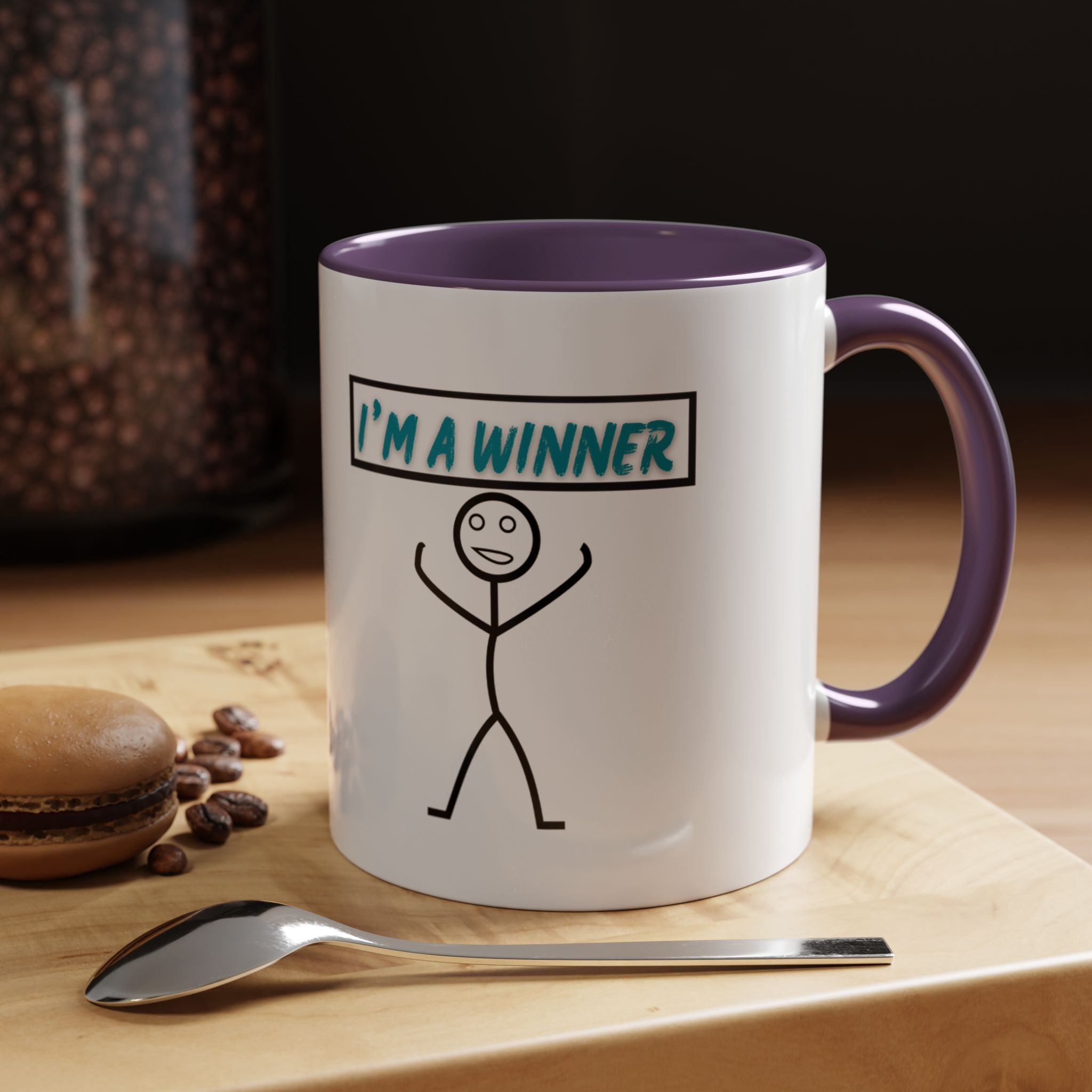 I'm a Winner Accent Coffee Mug — Funny Motivational 11/15oz