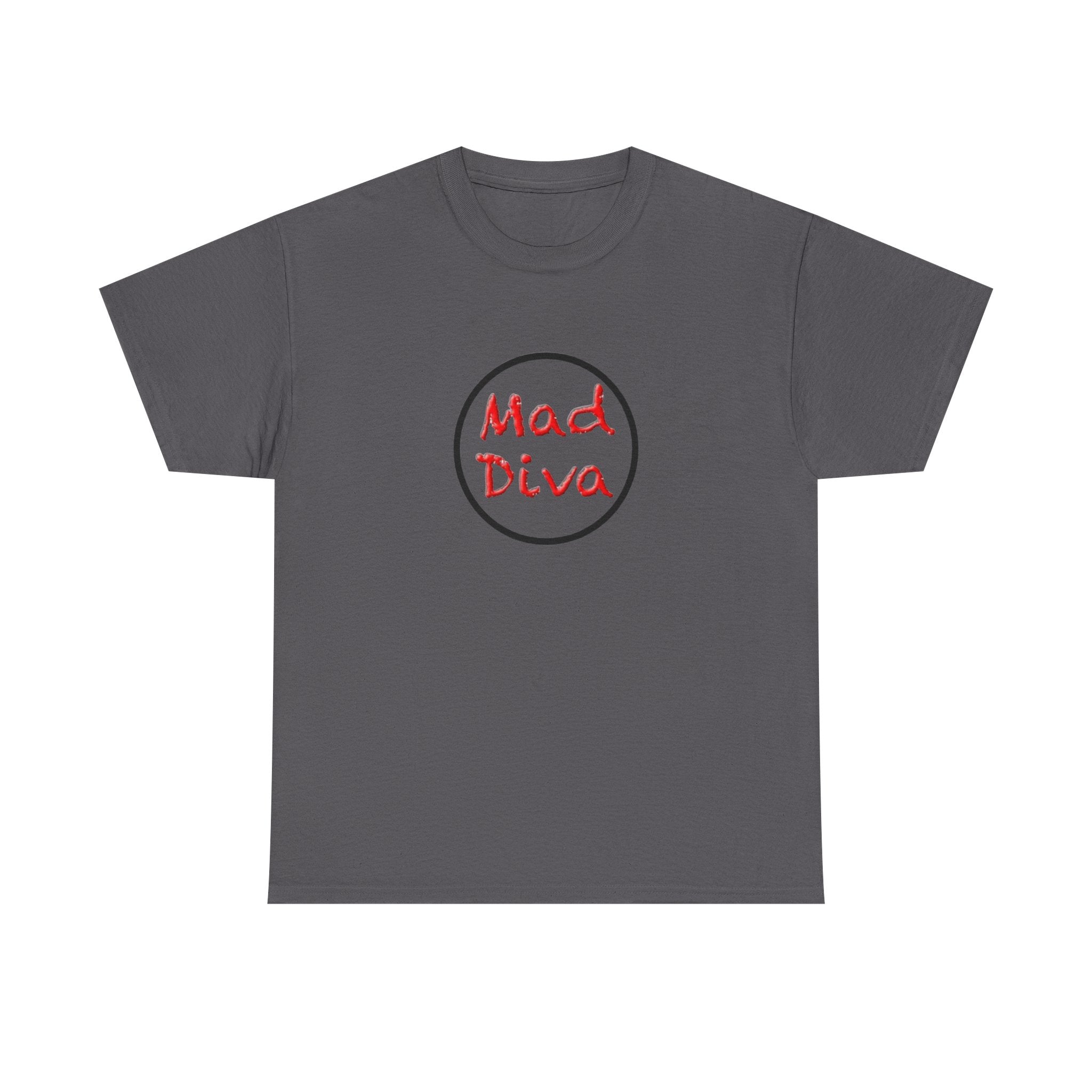 Mad Diva Tee  | Script Logo, Minimal Circle Design