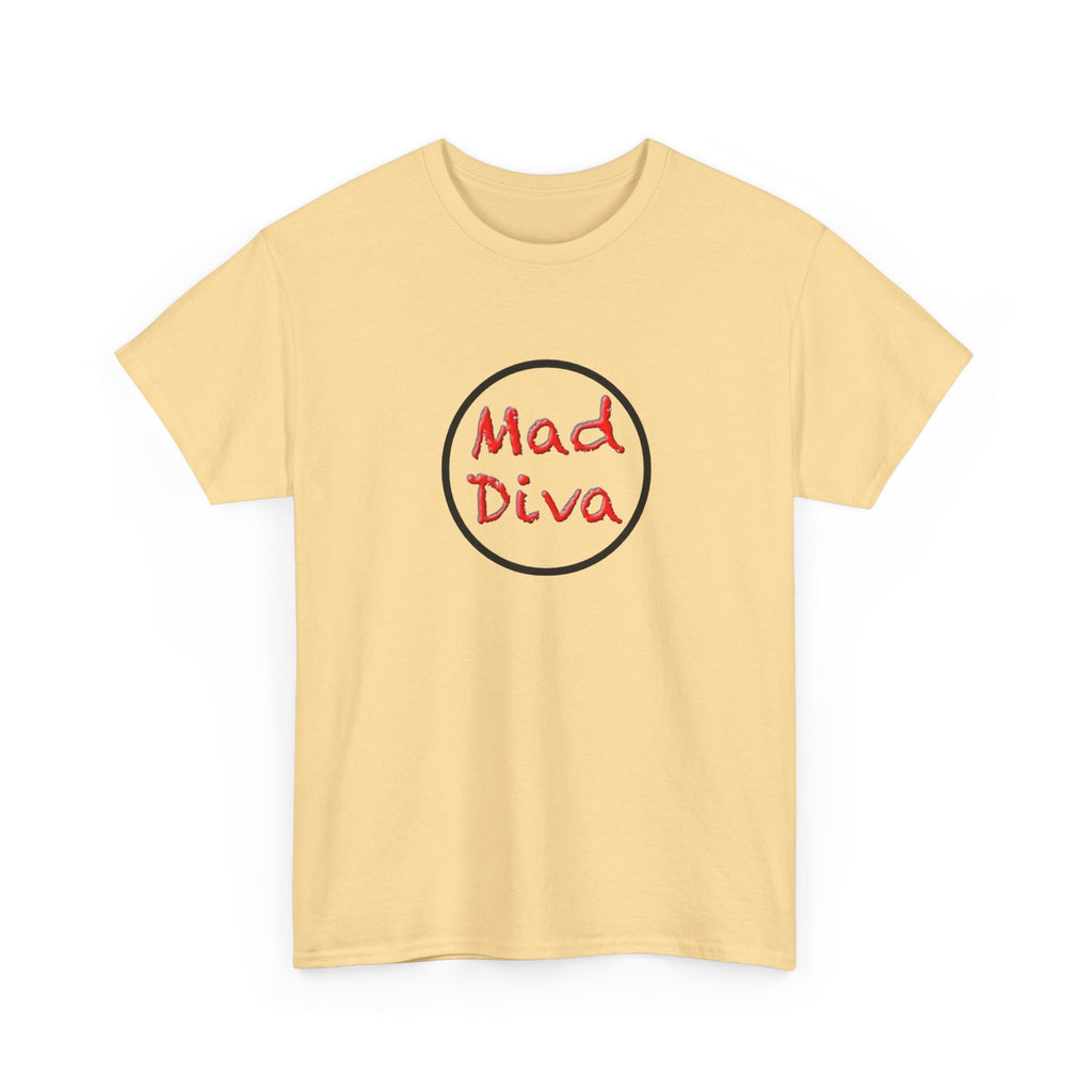 Mad Diva Tee  | Script Logo, Minimal Circle Design