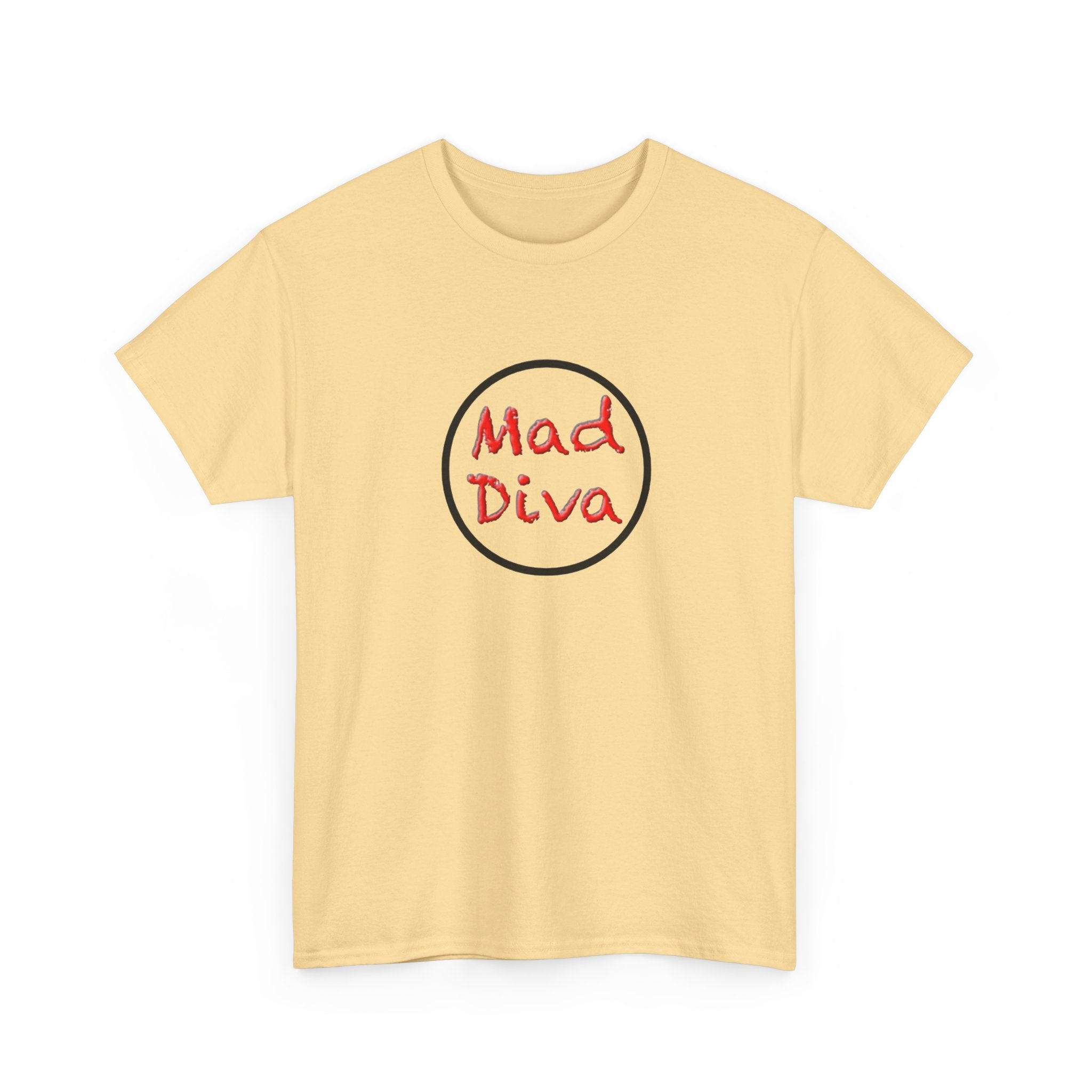 Mad Diva Tee  | Script Logo, Minimal Circle Design