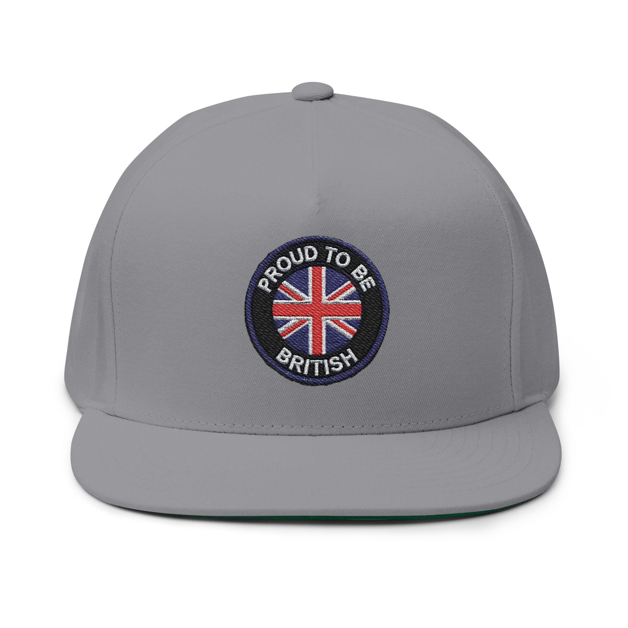 Proud to Be British embroidered patch Flat Bill Cap | Union Jack snapback