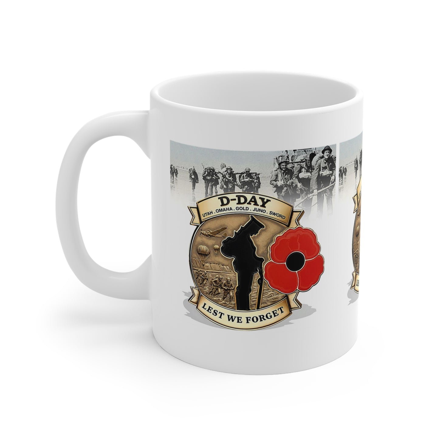 D-Day Commemorative Mug | Memorial Coffee Cup for Veterans | Remembrance Gift | Military History Collectible | Lest We Forget