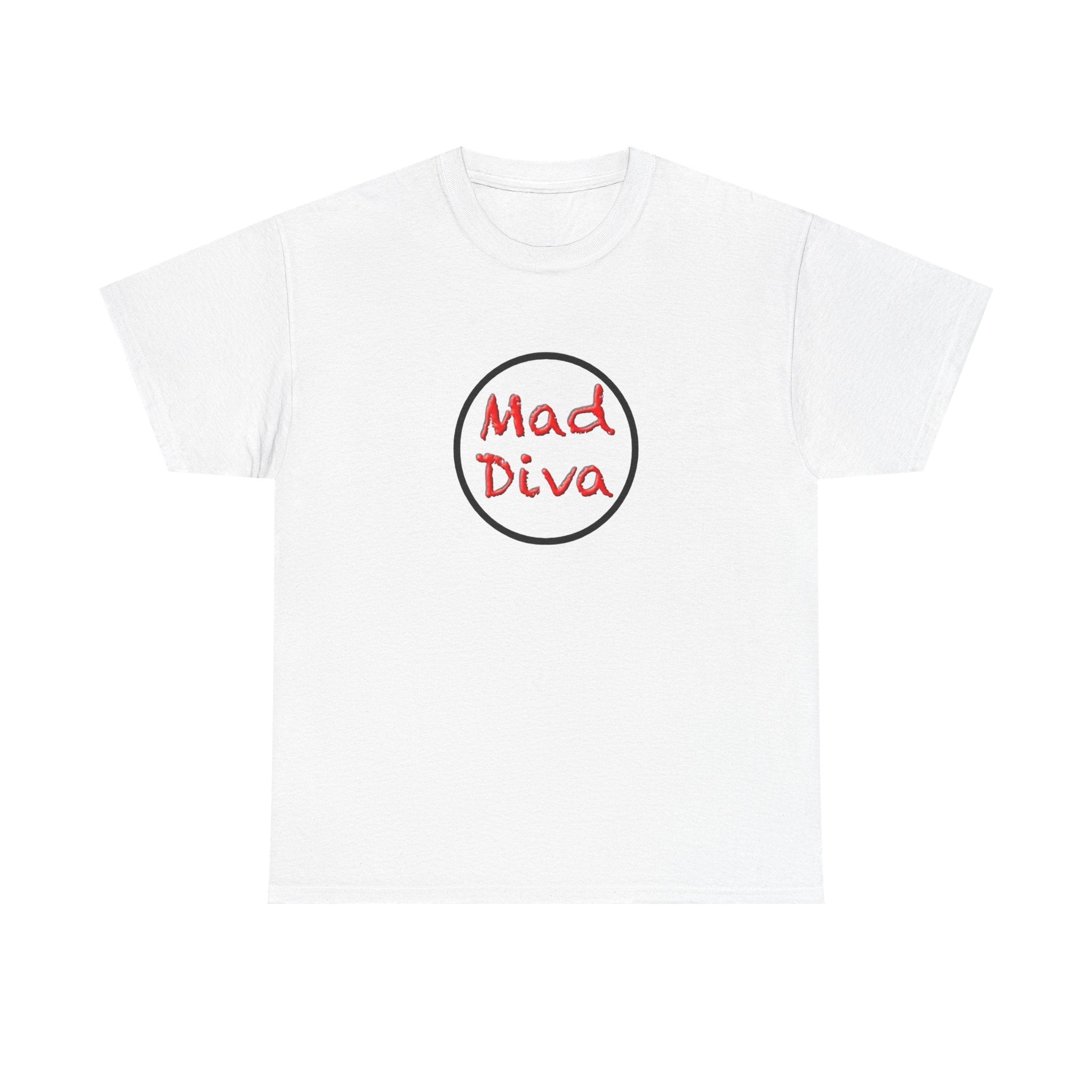 Mad Diva Tee  | Script Logo, Minimal Circle Design