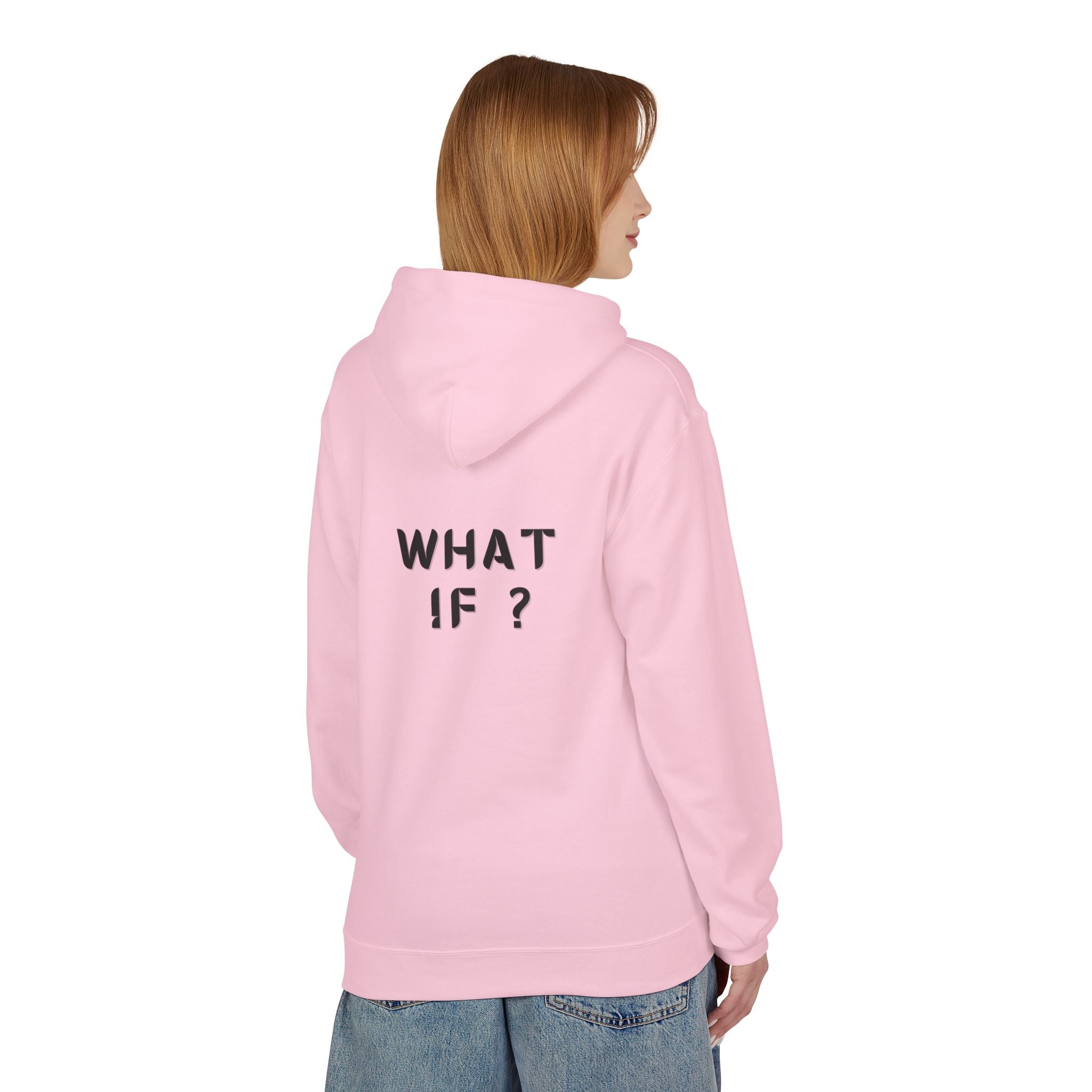 WHAT IF? Minimalist Text Hoodie — Pullover Fleece Hoodie