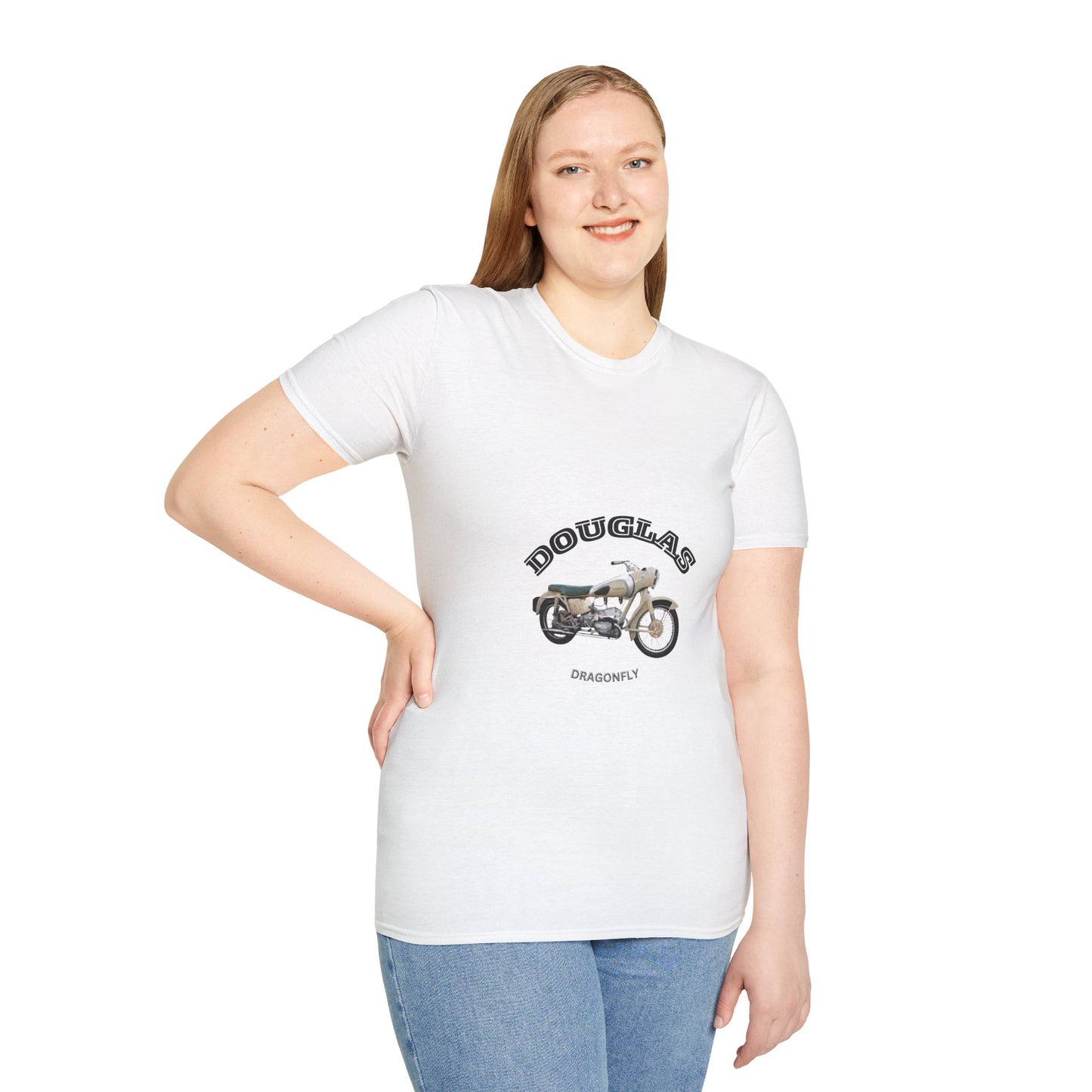 Douglas Dragonfly Motorcycle Unisex Softstyle T-Shirt, Casual Tee, Gift for Bikers, Motorcycle Shirt, Unique Graphic Tee